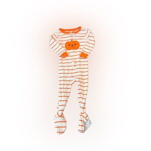 Carter's Orange and White Striped Pumpkin Footie